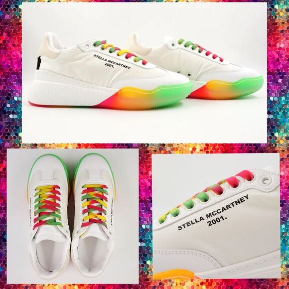 STELLA MCCARTNEY 🔥 loop lace up sneakers 🔥 white 🔥 size 38/8 - Picture 1 of 8